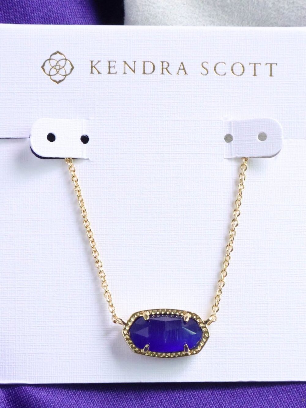 Kendra Scott Elisa Necklace Cobalt Cat's Eye